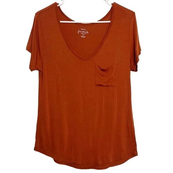 Rue 21 Favorite V Neck Tee Short Sleeve Rust Brown Size Medium - Picture 1 of 4